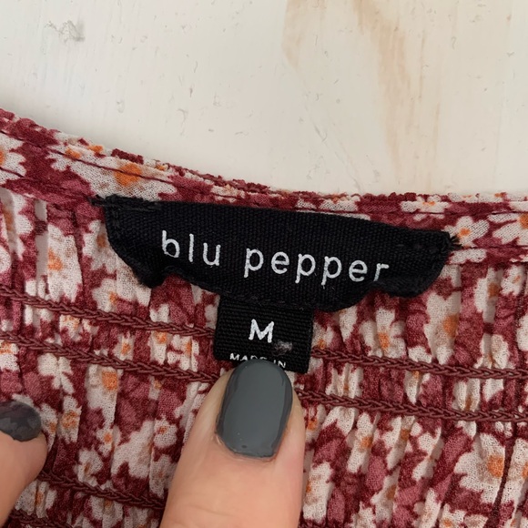 Floral Maroon Midi Dress - Picture 3 of 4